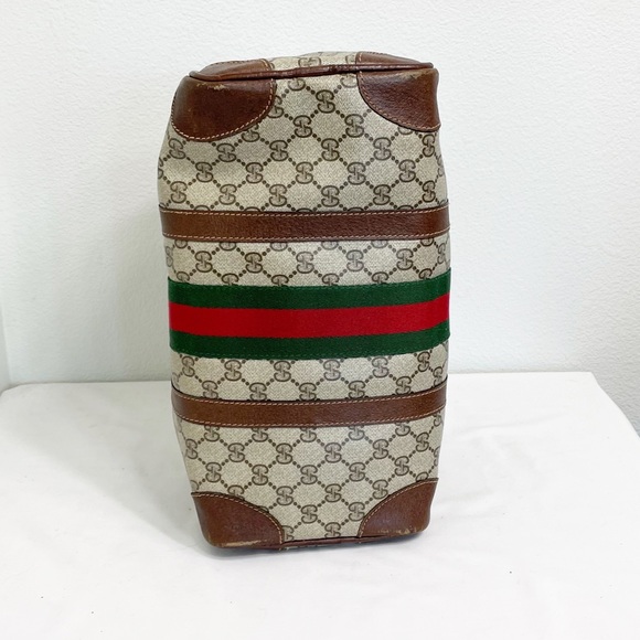 Gucci 1980’s Vintage Boston Bag Satchel Monogram - Picture 5 of 10